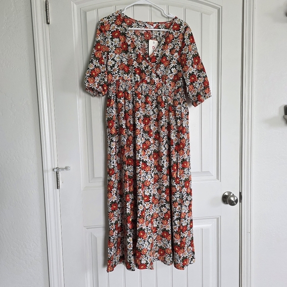 🔥5 FOR $25🔥NWT Faux Wrap Short Sleeve Floral Dress, XL - Picture 1 of 9